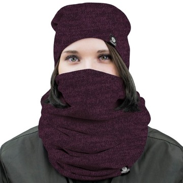 ЖЕНСКАЯ ШАПКА + МОРДА ШАРФ НА ЗИМНИЙ РАЗМЕР. С