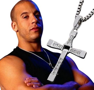 Naszyjnik Srebrny Krzyż Toretto Vin Diesel Szybcy i Wściekli srebro pr 925