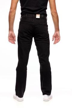 WRANGLER spodnie REGULAR black jeans STRAIGHT _ W36 L34