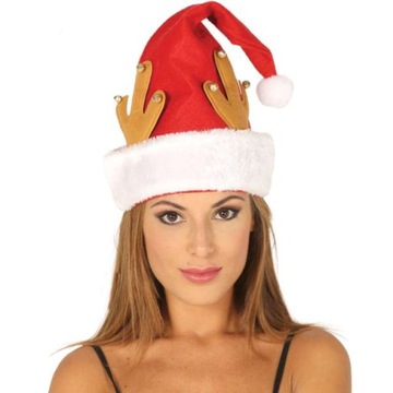CZAPKA świąteczna RENIFER czerwona MIKOŁAJKI