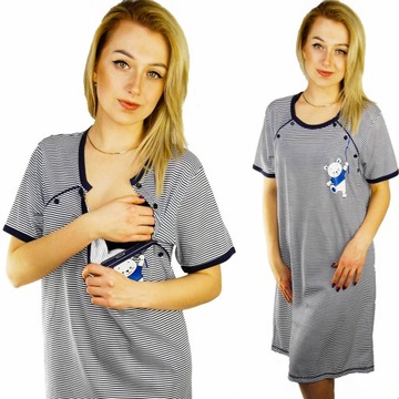 KOSZULA NOCNA piżama ciążowa, porodu KARMIENIA XL