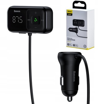 BASEUS TRANSMITER FM BLUETOOTH / ŁADOWARKA SAMOCHODOWA 2x USB AUX SD 2.1A