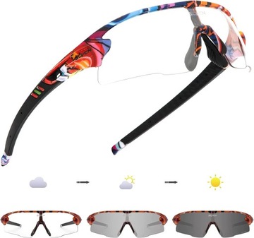 FOTOCHROMOWE OKULARY ROWEROWE OKULARY JEŹDZIECKIE MTB