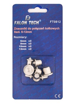 Маркеры дюбель-соединения Falon-Tech FT0812 6-12 мм 8 шт, центрирующие