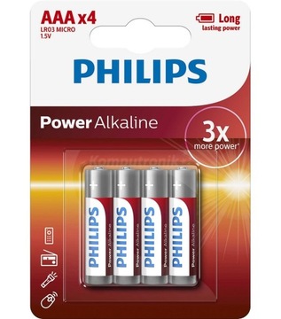 Bateria alkaliczna Philips AAA R3 4 szt