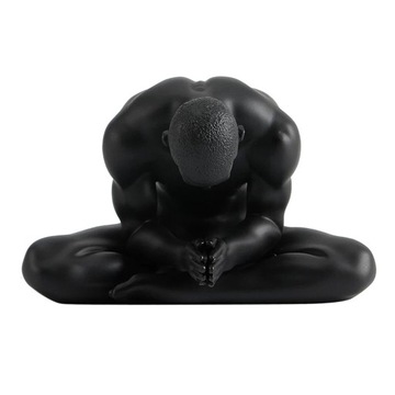 Nude Man Statues Devout Resin Crafts Black