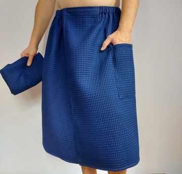 Zestaw kilt+ręcznik do sauny Wafel granat S/M
