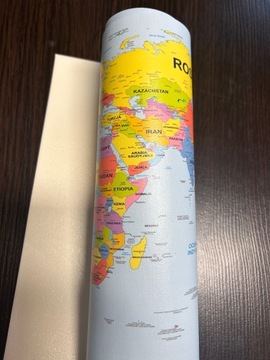 Картина КАРТА МИРА на польском языке на стену 120х80 БЕСПЛАТНАЯ матовая политическая карта