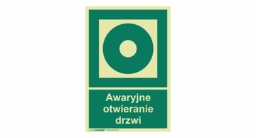 Знак АВАРИЙНОГО ОТКРЫТИЯ ДВЕРИ (идеограмма + подпись)