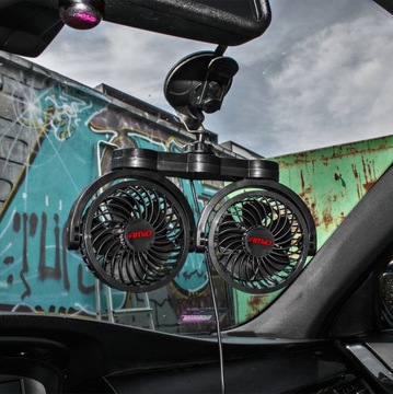 ВЕНТИЛЯТОР TURBO X2 АВТОМОБИЛЬНЫЙ ВЕНТИЛЯТОР ДВОЙНОЙ 12В МОЩНАЯ ПРИСОСКА