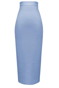 SPÓDNICA MIDI DOPASOWANA OŁÓWKOWA TUBA MODELUJĄCA