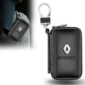 EKOSKÓRA ETUI SASZETKA POKROWIEC NA KLUCZE KLUCZYK SAMOCHODOWY RENAULT LOGO