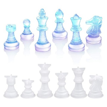 6x szachy, 3D szachy żywiczne, epoksydowe