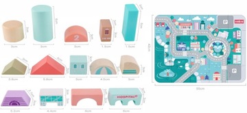 НАБОР ЦВЕТНЫХ ДЕРЕВЯННЫХ БЛОКОВ «ГОРОД» 115 шт.