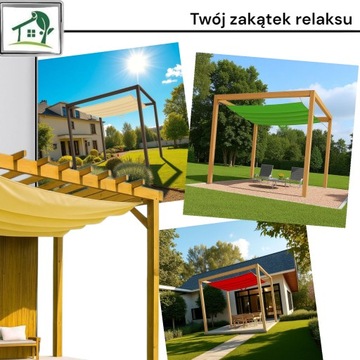 Żagiel przeciwsłoneczny rozsuwany 2 x3 m SYSTEM 2 linki BEŻOWY