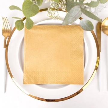 САЛФЕТКИ ЗОЛОТЫЕ МЕТАЛЛИЧЕСКИЕ ПРИЧАСТИЕ 33Х33СМ 20 шт.