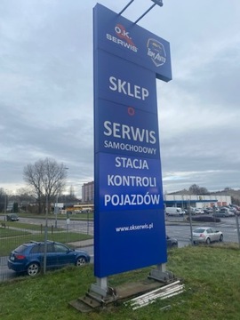 Totem Pylon Reklamowy Panelowy Podświetlany 660x190 cm