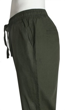 Lniane Spodnie Idealne na Lato - Brave Soul - Khaki - 34
