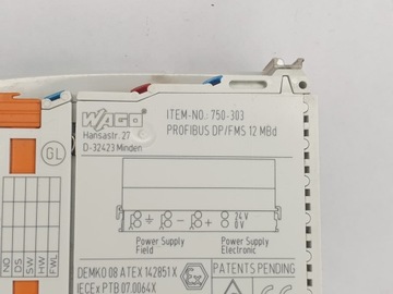 Модуль ПЛК / коплер / соединитель PROFIBUS DP/FMS 12 Мбод * WAGO 750-303