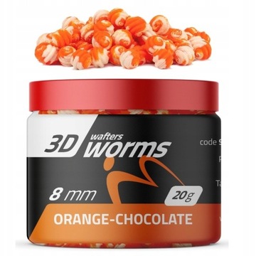 MatchPRO TOP WORMS WAFTERS DUO LURE ОРАНЖ-ШОКОЛАД 8мм 20г