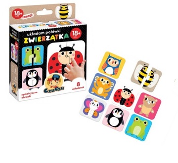 Puzzle zwierzęta układanka dla dzieci CzuCzu 8 układanek 16 el. PLUS GRATIS