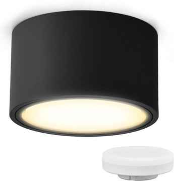 KYOTECH Reflektor LED SPOT LAMPA SUFITOWA ŚCIENNA CZARNA 6W CIEPŁA BIEL