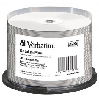 Płyta Verbatim CD-R DataLifePlus AZO Do nadruku 50-pack spindle