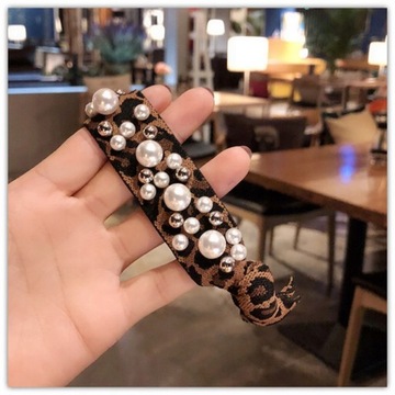 Perła Rhinestone gumki do włosów tęczowy wzór w cę