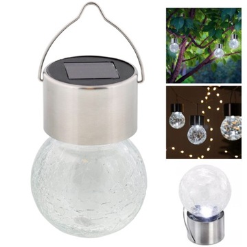 СВЕТОДИОДНАЯ СОЛНЕЧНАЯ ЛАМПА САДОВОЕ СТЕКЛО ДЕКОРАТИВНЫЙ ПОДВЕСНОЙ ШАР БАЛКОННЫЙ КРЮЧОК