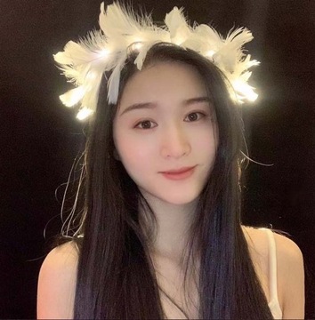 СВЕТОДИОДНЫЙ ГАЛО ПЕРО, БЕЛЫЙ ВЕНОК НА ГОЛОВУ, АНГЕЛ, СВЕТОДИОДНАЯ НИТЧ