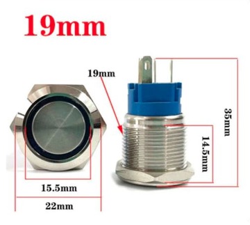 Przycisk światła przeciwmgielne 19mm podświetlany LED 12V 24V SPDT On-On bi