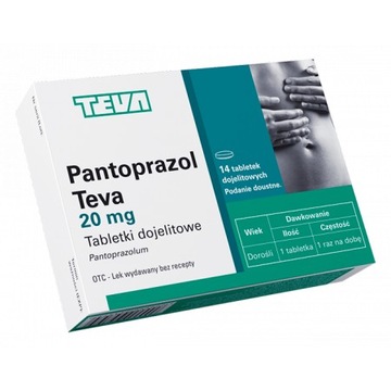 Pantoprazol Teva 20 mg, 14 tabl zgaga żołądek