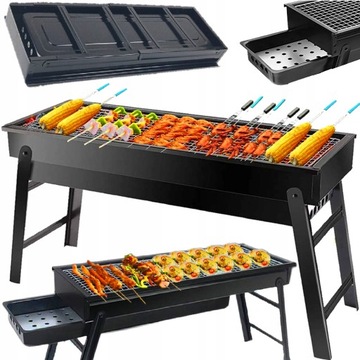 GRILL WĘGLOWY TURYSTYCZNY PRZENOŚNY SKŁADANY 60 cm