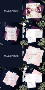 ZAPROSZENIA ŚLUBNE NA ŚLUB Z KALKĄ KOPERTĄ - 2 SZT