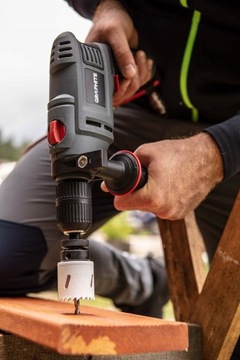 ГРАФИТОВАЯ УДАРНАЯ СВЕРЛА 550 Вт, РУКОЯТКА 13 мм + 10 СВЕРЛ, КОРОБКА 58G735