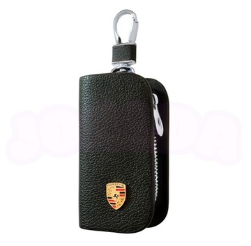 SKÓRZANE ETUI na klucze PORSCHE logo KLUCZYK samochodowy ELEGANCKI brelok