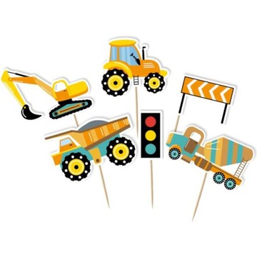 TOPPER piker OZDOBA tort KOPARKA uata BUDOWLANE x6