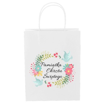 БЕЛЫЙ БУМАЖНЫЙ СУМКА А4 240/100/320 1 ШТ. ЭКОСУМКА ПОДАРОК ​​НА КРЕЩЕНИЕ.