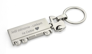 Prezent- NA DZIEŃ MĘŻCZYZNY -CHŁOPAKA -WALENTYNKI- BRELOK CIĘŻARÓWKA+GRAWER