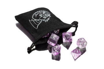 НАБОР ИЗ 7 ПРОЗРАЧНЫХ КУБИКОВ ДЛЯ РПГ «ПРЕКЛЯННЫЙ АМЕТИСТ»