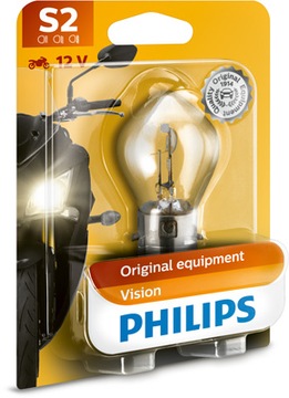 PHILIPS ŻARÓWKA S2 12V/35/35W BA20D (Z COKOŁEM METALOWYM) MOTOCYKLE BLISTER
