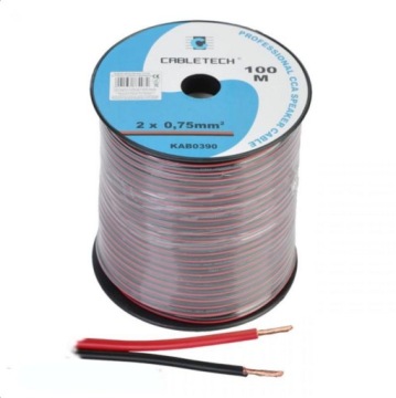 Kabel Przewód głośnikowy Audio LED 2x0,75mm CCA 1m