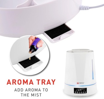 Увлажнитель воздуха на 4 л, резервуар для белой воды на 3 л, диффузор a