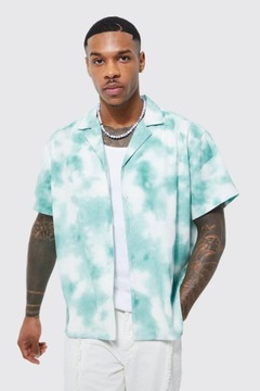 4F5A14 P27 BOOHOOMAN ZIELONA KOSZULA TIE-DYE XS