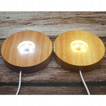 2X деревянный круглый торшер со светодиодной основой