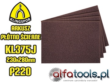 Лист абразивной ткани 230х280 KLINGSPOR KL375 P220