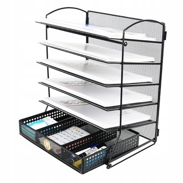 Практичный и элегантный органайзер для документов, сортировщик, 5 полок + ящик.