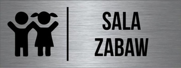 TABLICZKA SALA ZABAW Aluminium Piktogram Srebrna