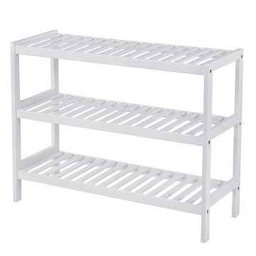 REGAŁ NA BUTY,SZAFKA STOJĄCA Z BAMBUSA Songmics 70 x 55 x 26 cm biały