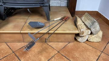 Набор скребок для золы + кочерга для чистки печи-камина